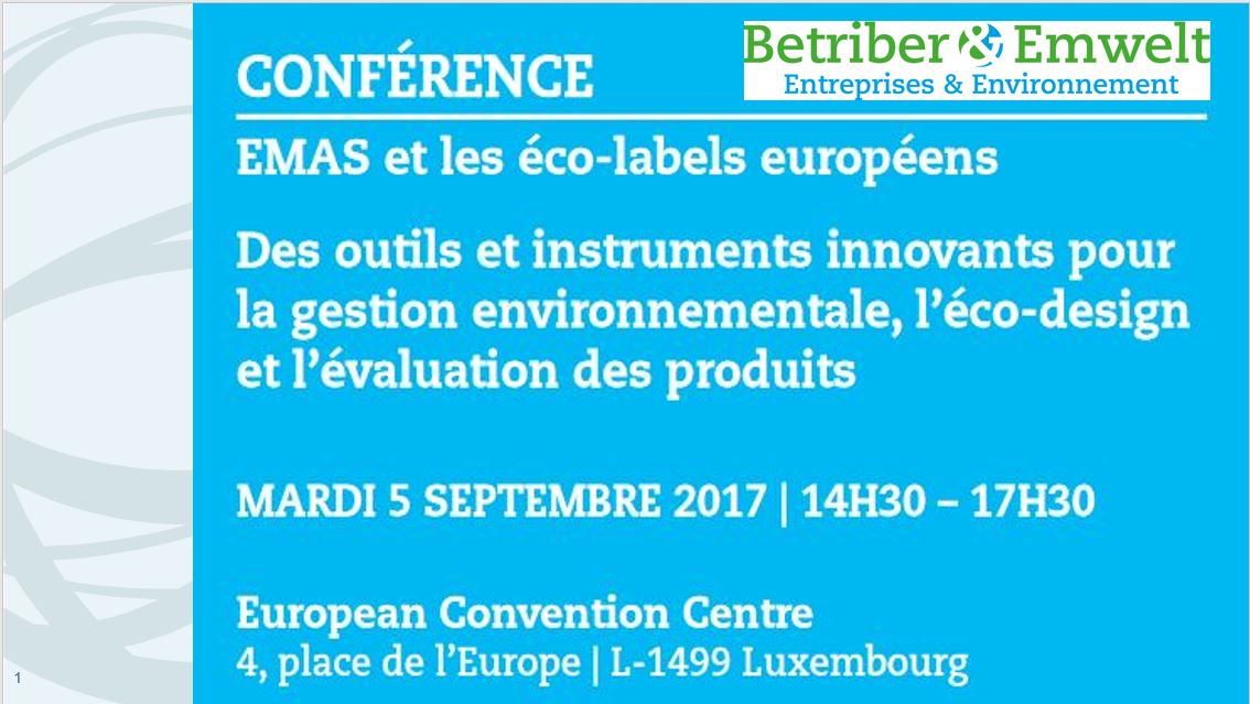 Conférence « EMAS et les éco-labels européens » - 2017