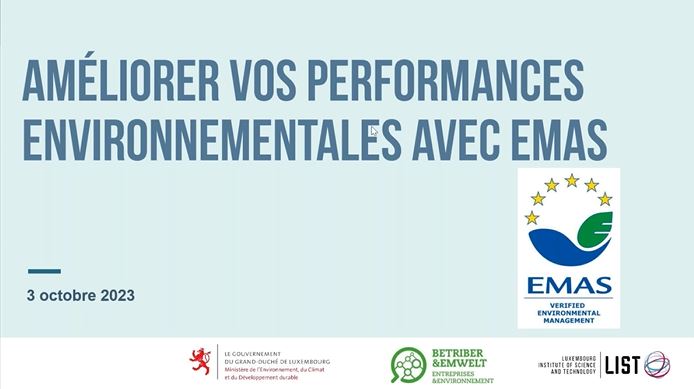 Webinaire « Améliorer vos performances environnementales avec EMAS » - 2023