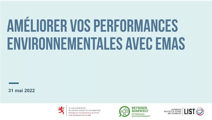 Webinaire « Améliorer vos performances environnementales avec EMAS » - 2022