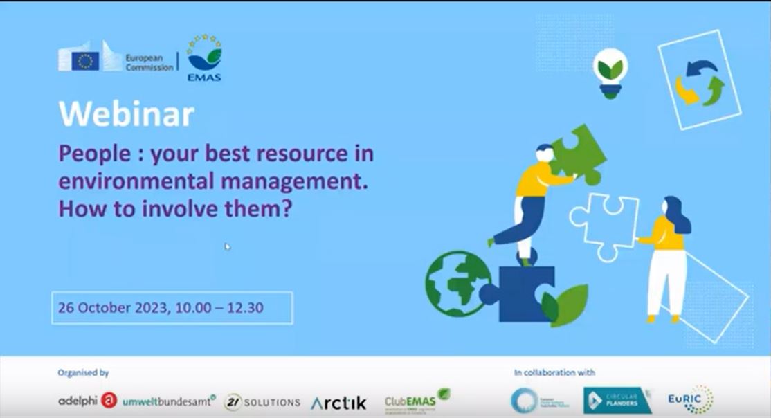 Webinaire « People your best resource in environmental management. How to involve them » - 2023