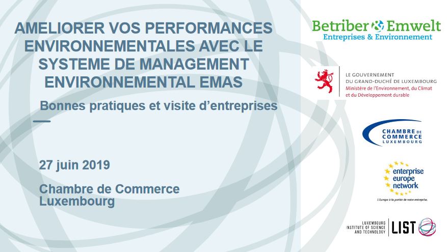 Conférence « Améliorer vos performances environnementales avec EMAS » - 2019